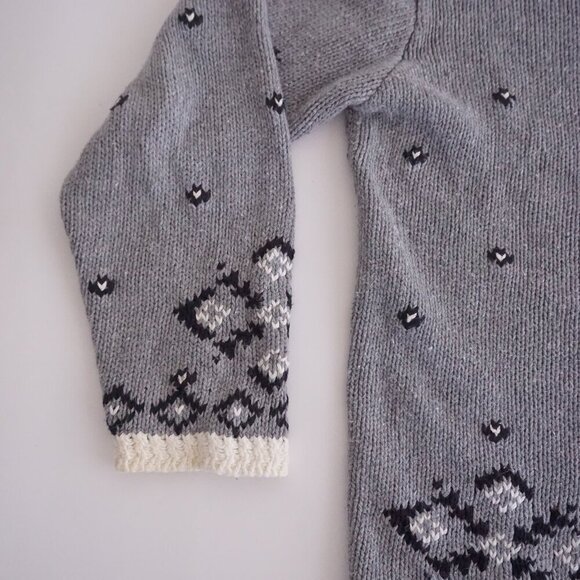 Vintage Northern Reflections Grey Knit Zip Up Cotton Blend Cardigan Sweater M - Picture 8 of 10